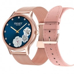 SMARTWATCH WOMEN'S PACIFIC 18-1 - BRANSOLET + BELT: Rosegold / Pink (sy015a)SMARTWATCH PACIFIC 18-1 - BRANSOLETA + PASEK: Rosegold / Różowy (sy015a)