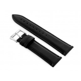 W89 black leather watch strap - 22mmPasek skórzany do zegarka W89 czarny - 22mm