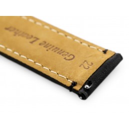 W89 black leather watch strap - 22mmPasek skórzany do zegarka W89 czarny - 22mm
