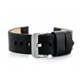 W79 black leather watch strap - 22mmPasek skórzany do zegarka W79 czarny - 22mm