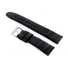 W69 black leather watch strap - 22mmPasek skórzany do zegarka W69 czarny - 22mm