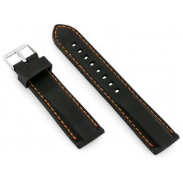 U20 rubber watch strap - black/orange 28mmPasek gumowy do zegarka U20 - czarny/pomarańczowe 28mm