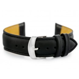 W83L leather watch strap - black - 22mmPasek skórzany do zegarka W83L - czarny - 22mm
