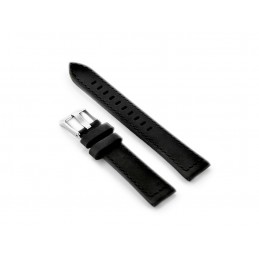 W25 leather watch strap - black - 22mmPasek skórzany do zegarka W25 - czarny - 22mm