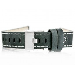W25 leather watch strap - gray - 22mmPasek skórzany do zegarka W25 - szary - 22mm