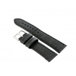 W49 leather watch strap - black - 22mmPasek skórzany do zegarka W49 -  czarny - 22mm
