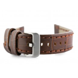 W49 leather watch strap - dark brown - 24mmPasek skórzany do zegarka W49 -  ciemny brąz - 24mm