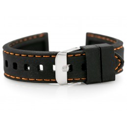 U20 rubber watch strap - black/orange 20mmPasek gumowy do zegarka U20 - czarny/pomarańczowe 20mm