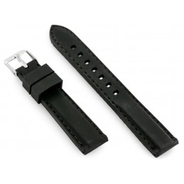 U20 rubber watch strap - black 20mmPasek gumowy do zegarka U20 - czarny 20mm