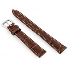 W64 leather watch strap - dark brown - 14mmPasek skórzany do zegarka W64 - ciemny brąz - 14mm