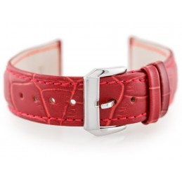 W64 leather watch strap - red - 22mmPasek skórzany do zegarka W64 - czerwony - 22mm