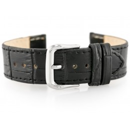 W41 leather watch strap - black - 20mmPasek skórzany do zegarka W41 - czarny - 20mm