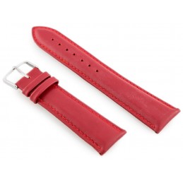 W83 leather watch strap - red - 24mmPasek skórzany do zegarka W83 - czerwony - 24mm