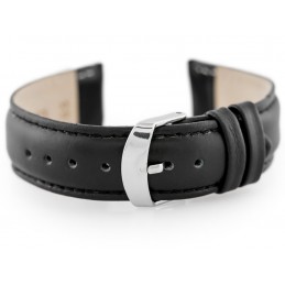 W83 leather watch strap - black - 20mmPasek skórzany do zegarka W83 - czarny - 20mm