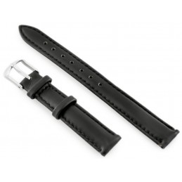 W83 leather watch strap - black - 12mmPasek skórzany do zegarka W83 - czarny - 12mm