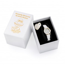 PERFECT COMMUNION CHILDREN'S WATCH +BOX (zp809e)ZEGAREK DZIECIĘCY PERFECT LP284-01KOMUNIJNY - biały + BOX
