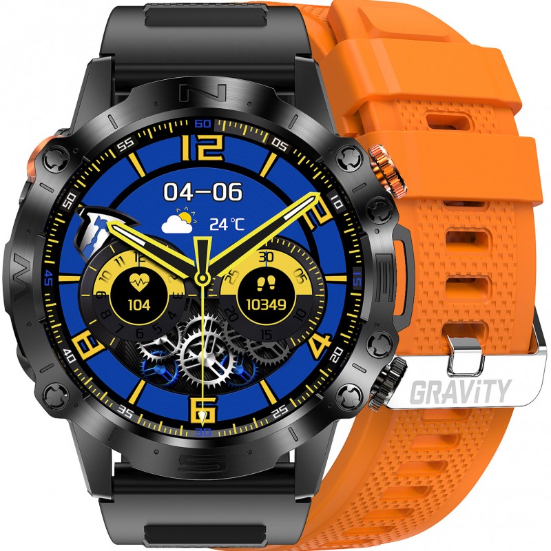 GRAVITY GT20-3 MEN'S SMARTWATCH - AMOLED, ADDITIONAL BELT (sg024c)  SMARTWATCH MĘSKI GRAVITY GT20-3 - AMOLED, DODATKOWY PASEK (sg024c)