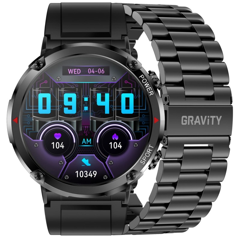 GRAVITY GT21-1 MEN'S SMARTWATCH - BLUETOOTH CALL, ADDITIONAL BELT (sg025a)  SMARTWATCH MĘSKI GRAVITY GT21-1 - BLUETOOTH CALL, DODATKOWY PASEK (sg025a)