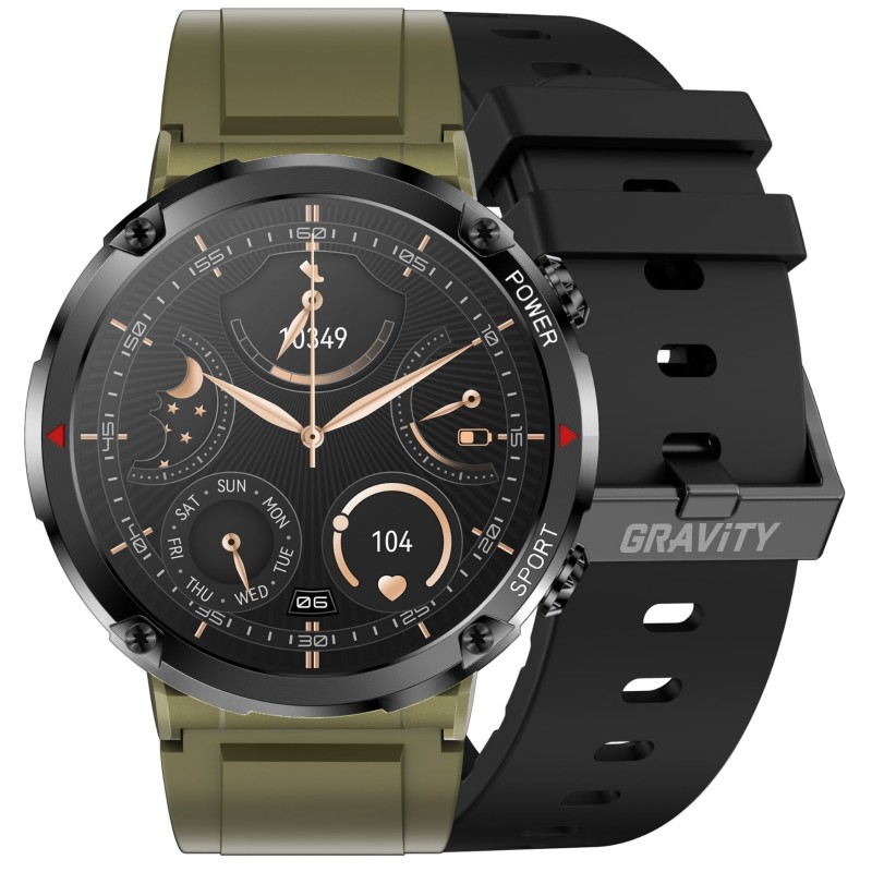GRAVITY GT21-7 MEN'S SMARTWATCH - BLUETOOTH CALL, ADDITIONAL BELT (sg025g)  SMARTWATCH MĘSKI GRAVITY GT21-7 - BLUETOOTH CALL, DODATKOWY PASEK (sg025g)