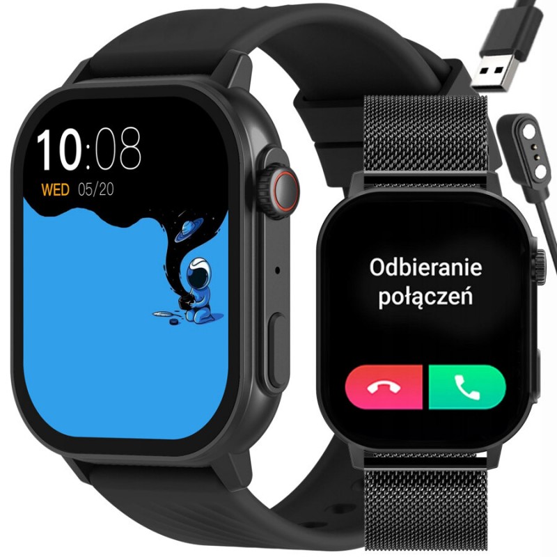 SMARTWATCH UNISEX GRAVITY GT15-1 - BLUETOOTH CONNECTIONS, ADDITIONAL PASSAGE (sg029a)  SMARTWATCH UNISEX GRAVITY GT15-1 - ROZMOWY BLUETOOTH, DODATKOWY PASEK (sg029a)