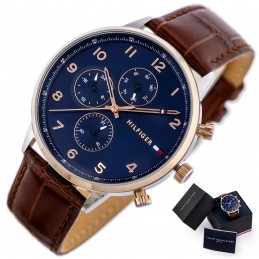 TOMMY HILFIGER LEONARD MEN'S WATCH 1791987 (zf089b) + BOXZEGAREK MĘSKI TOMMY HILFIGER LEONARD 1791987 (zf089b) + BOX