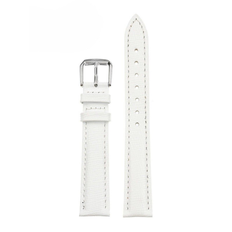 W95 leather watch strap - white - 10mm  Pasek skórzany do zegarka W30 - w pudełku - biały - 14mm