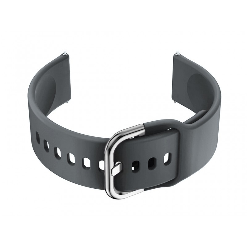 U01 smartwatch rubber strap - dark gray/silver - 20mm  Pasek gumowy do smartwatch U01 - ciemny szary/srebrny - 18mm
