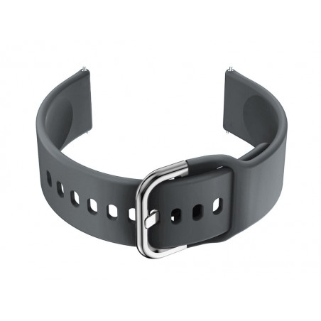 U01 smartwatch rubber strap - dark gray/silver - 20mm
