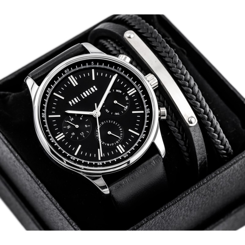 KOMPLET PREZENTOWY MĘSKI PAUL LORENS - Zegarek + Bransoletka (zg362e)  KOMPLET PREZENTOWY MĘSKI PAUL LORENS - Zegarek + Bransoletka (zg362e)