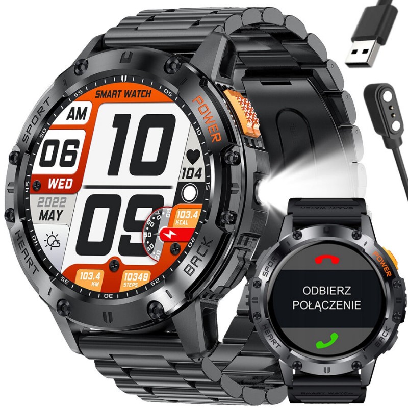 SMARTWATCH MĘSKI GRAVITY GT22-1 - AMOLED, DODATKOWY PASEK (sg030a)  SMARTWATCH MĘSKI GRAVITY GT22-1 - AMOLED, DODATKOWY PASEK (sg030a)