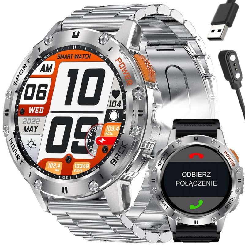 SMARTWATCH MĘSKI GRAVITY GT22-2 - AMOLED, DODATKOWY PASEK (sg030b)  SMARTWATCH MĘSKI GRAVITY GT22-2 - AMOLED, DODATKOWY PASEK (sg030b)
