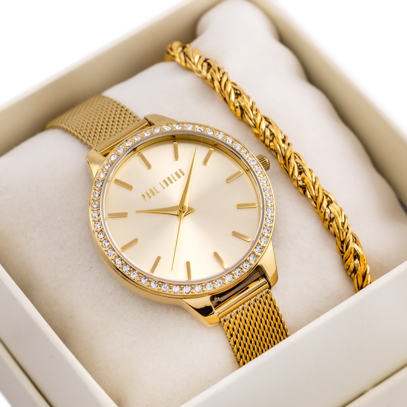 KOMPLET PREZENTOWY DAMSKI PAUL LORENS - Zegarek + bransoletka - (zg545e)  KOMPLET PREZENTOWY DAMSKI PAUL LORENS - Zegarek + bransoletka - (zg545e)