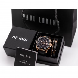 KOMPLET PREZENTOWY MĘSKI PAUL LORENS - Zegarek + Bransoletka (zg375f)KOMPLET PREZENTOWY MĘSKI PAUL LORENS - Zegarek + Bransoletka (zg375f)
