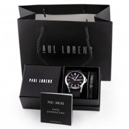 KOMPLET PREZENTOWY MĘSKI PAUL LORENS - Zegarek + Bransoletka  (zg374e)KOMPLET PREZENTOWY MĘSKI PAUL LORENS - Zegarek + Bransoletka  (zg374e)