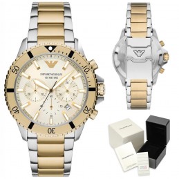 ZEGAREK MĘSKI EMPORIO ARMANI AR11606 Two-Tone Chronograph + BOXZEGAREK MĘSKI EMPORIO ARMANI AR11606 Two-Tone Chronograph + BOX