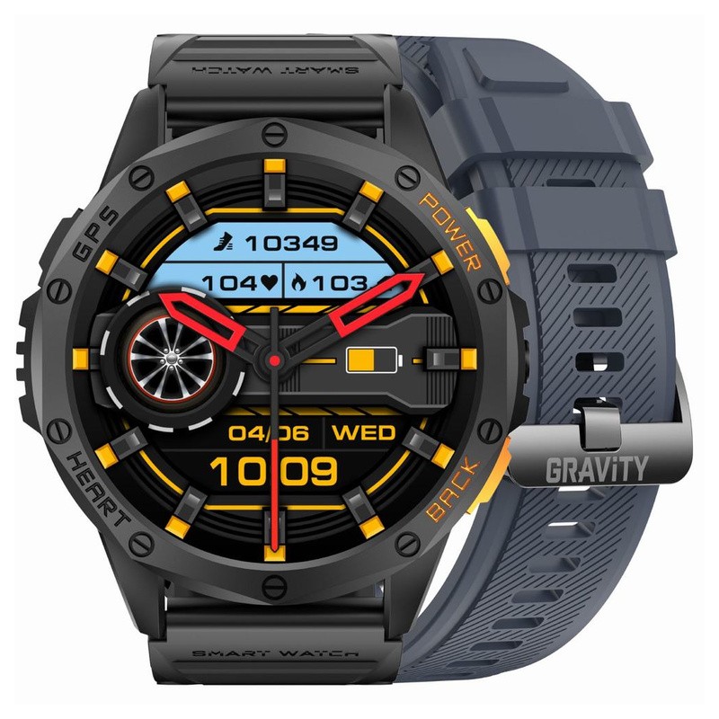 SMARTWATCH MĘSKI GRAVITY GT24-1 - LATARKA, DODATKOWY PASEK  (sg033a)  SMARTWATCH MĘSKI GRAVITY GT24-1 - LATARKA, DODATKOWY PASEK  (sg033a)