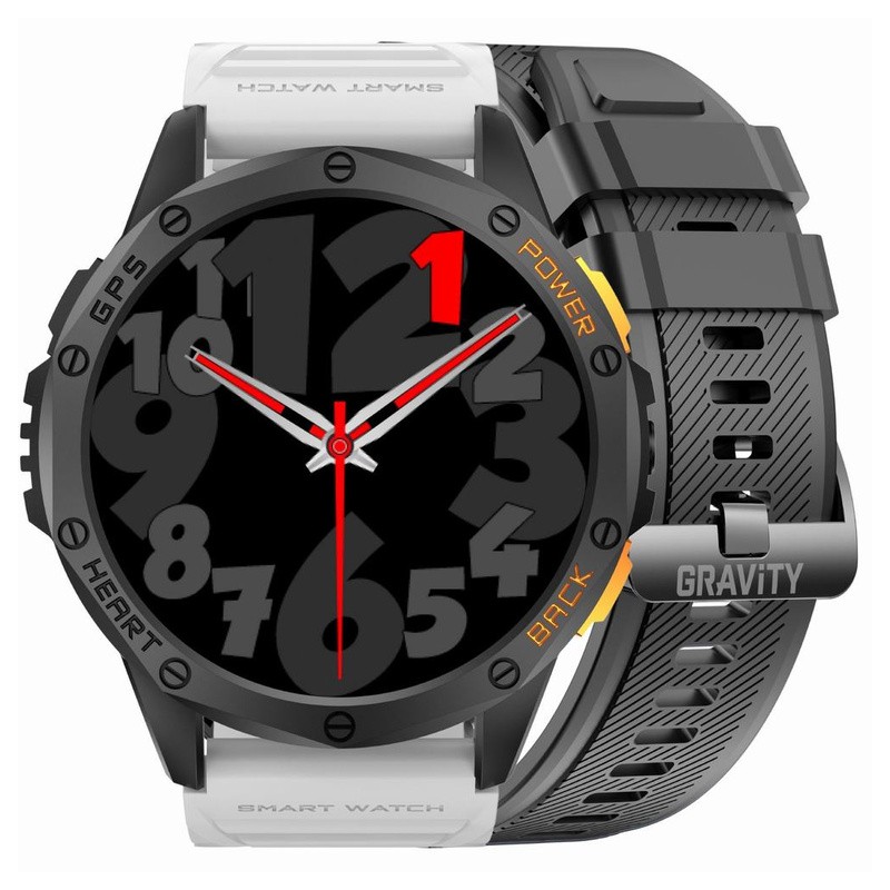 SMARTWATCH MĘSKI GRAVITY GT24-2 - LATARKA, DODATKOWY PASEK  (sg033b)  SMARTWATCH MĘSKI GRAVITY GT24-2 - LATARKA, DODATKOWY PASEK  (sg033b)
