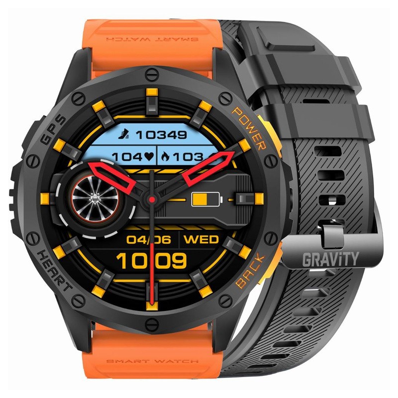 SMARTWATCH MĘSKI GRAVITY GT24-3 - LATARKA, DODATKOWY PASEK  (sg033c)  SMARTWATCH MĘSKI GRAVITY GT24-3 - LATARKA, DODATKOWY PASEK  (sg033c)