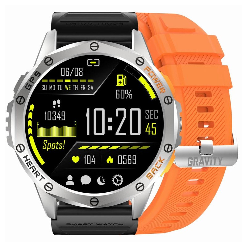 SMARTWATCH MĘSKI GRAVITY GT24-4 - LATARKA, DODATKOWY PASEK  (sg033d)  SMARTWATCH MĘSKI GRAVITY GT24-4 - LATARKA, DODATKOWY PASEK  (sg033d)
