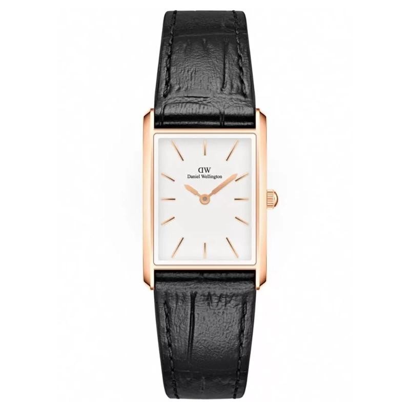 ZEGAREK DAMSKI DANIEL WELLINGTON Bound Black Crocodile Rose Gold 20mm DW00100693 + BOX  ZEGAREK DAMSKI DANIEL WELLINGTON Bound Black Crocodile Rose Gold 20mm DW00100693 + BOX