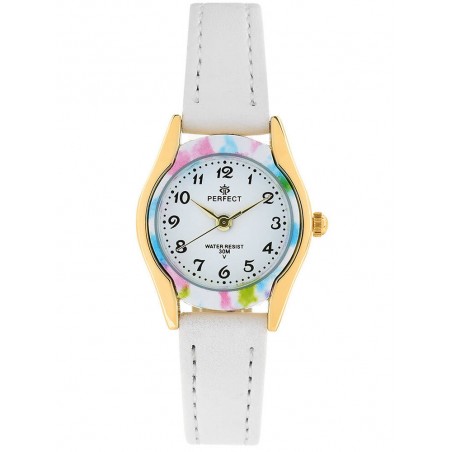 ZEGAREK DZIECIĘCY PERFECT LP223-05 KOMUNIJNY - biały/kolorowy + BOX