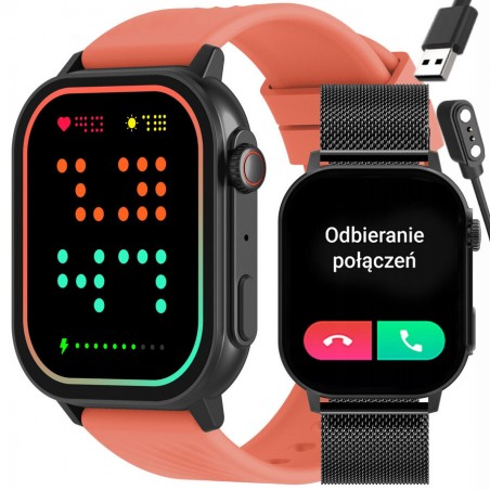 SMARTWATCH UNISEX GRAVITY GT15-3 - ROZMOWY BLUETOOTH, DODATKOWY PASEK (sg029c)