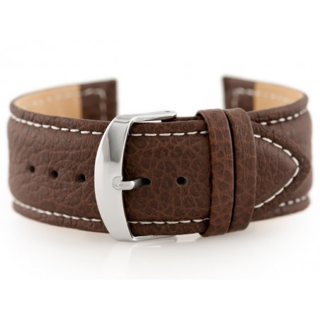 W71 leather watch strap - dark brown - 24mm