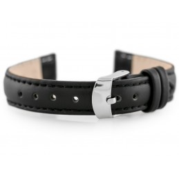 W83 leather watch strap - black - 12mmPasek skórzany do zegarka W83 - czarny - 12mm