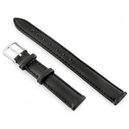 W83 leather watch strap - black - 12mmPasek skórzany do zegarka W83 - czarny - 12mm