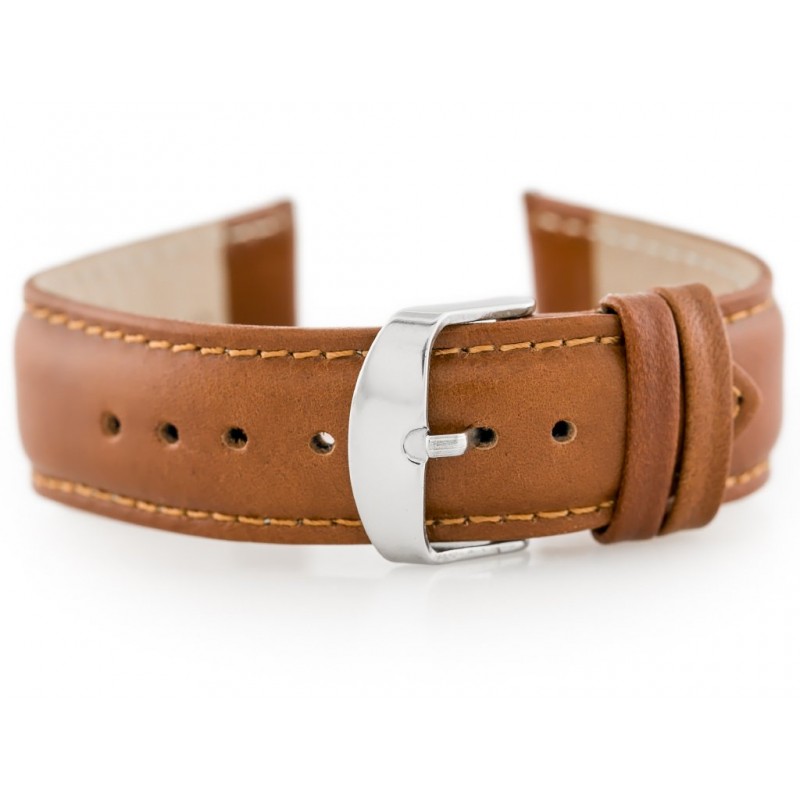W83 leather watch strap - brown - 24mm  Pasek skórzany do zegarka W83 - brązowy - 24mm