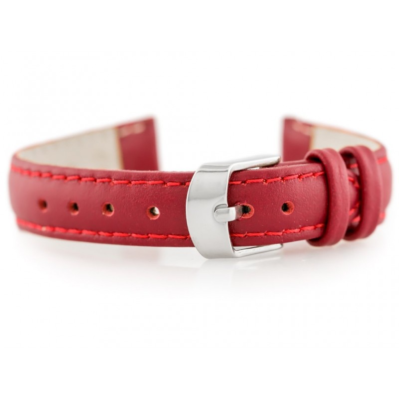 W83 leather watch strap - red - 16mm  Pasek skórzany do zegarka W83 - czerwony - 16mm