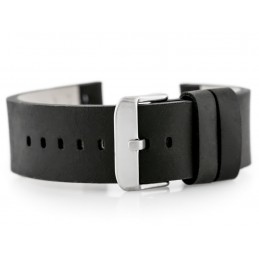 W39 leather watch strap - black/white 22mmPasek skórzany do zegarka W39 - czarny/biały 22mm