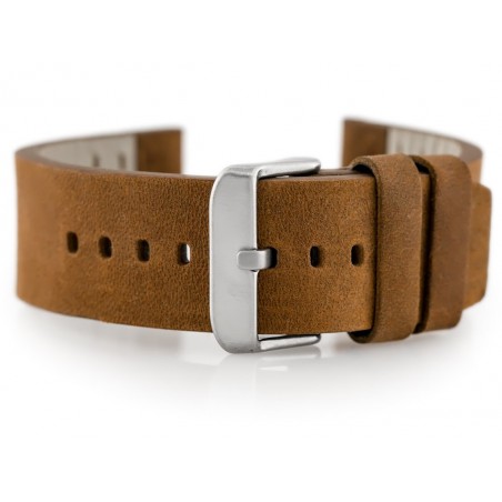 W39 leather watch strap - brown - 22mm