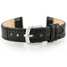 W41 leather watch strap - black - 14mmPasek skórzany do zegarka W41 - czarny - 14mm